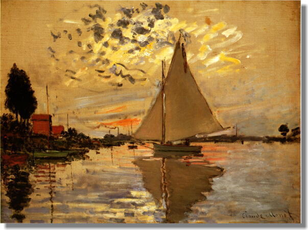 プティ・ジュヌヴィエールの帆船 モネ 絵画販売