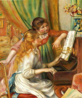 ルノアール　ピアノを弾く二人の少女